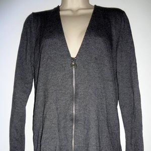 Gray Michael Kors zip front cardigan size L